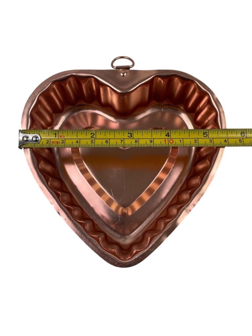Set Of 2 Copper Heart-Shaped Jello Molds Decorative Kitchen Wall Hanging - Picture 9 of 10